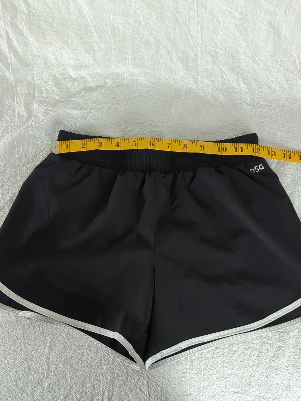 DSG Girls Mid Rise Stride Shorts Black White Size Large L 14 Athletic Running